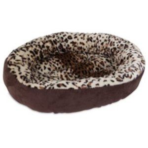 Plush Animal Print Pet Bed